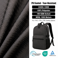Tissu léger en polyester 100% jacquard teint 230D pour usage extérieur, bagages, tente, auvent, sac à dos avec revêtement PU/PVC/TPU - Filles