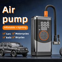 Gonfleur de pneus numérique sans fil à double écran ABS 150 PSI 20 L/min Pompe à air 3000 mAh 5 modes prédéfinis LED SOS Power Bank Type-C