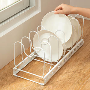 Escurridor de Platos Home Basics, Tamaño L, Ajustable, para Almacenamiento en la Encimera de la Cocina, para Platos y Tazones - Product Image 1