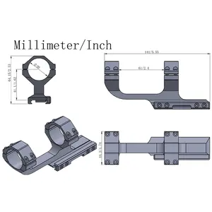 แหวน M1แสงสีแดงเข้มเข้ม/ดำน้ำตาลสูงโปรไฟล์ออปติคอลเมาท์ล่าสัตว์