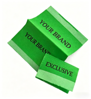 Logo brodé personnalisé Fine Cap Maillots de bain Sous-vêtements Veste Chaussettes Blanc Center Fold Vêtements Étiquettes tissées pour Matelas
