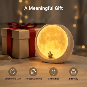 Lampada Notturna LED a Forma di Luna, Luce Ambientale Ricaricabile con Statuetta di Coppia, Luce Bianca Calda per Camera da Letto, Hotel, Regalo - Product Image 4