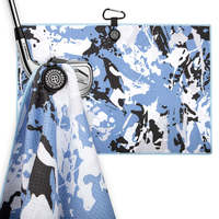 Serviette de golf gaufrée en microfibre jacquard personnalisée, artisanat haut de gamme, accessoire de nettoyage professionnel en gros