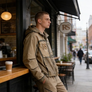 Chaquetas Cortavientos Impermeables Rainbow Spray OEM/ODM para Hombre, Mezcla de Nailon y Spandex <span class=keywords><strong>con</strong></span> Diseño de Pintura en Aerosol, Patchwork y Bordado - Product Image 2