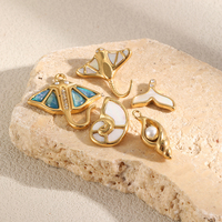 Accessoires de bijoux DIY pour l'Europe et l'Amérique, pendentif coquillage queue de poisson en acier inoxydable plaqué or 18 carats, vente en gros