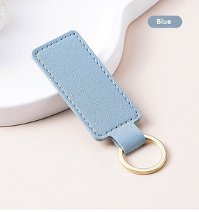 Porte-clés personnalisé en cuir véritable Crazy Horse avec rivets métalliques, porte-clés de voiture, logo personnalisé, fait main, écologique, durable, uni - Product Image 4