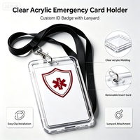 Badge d'identification en acrylique de haute qualité, écologique, personnalisé, pour employés, avec cordon, logo découpé au laser, pour bureau et entreprise