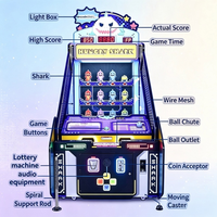 Machine de jeu d'arcade Hungry Shark Simulator à monnayeur, tir de balles avec distribution de tickets, pour centre de divertissement familial et centre de jeux
