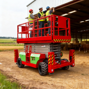 Elevadores de tijera 4WD autopropulsados de 16m, plataforma de elevación aérea para terreno accidentado de 680kg - Product Image 1