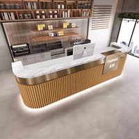 Comptoir de bar, comptoir de caisse, bureau de réception minimaliste, mobilier commercial classique personnalisé pour café, magasin de vêtements