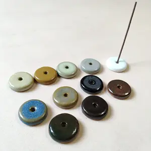 Handmade Ceramic Incense Stick Holder Round Incense Holder For Sticks MIni Incense Burner For Relaxation And Home Decoration