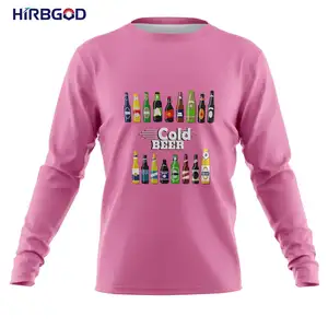 HIRBGOD Men's Cold Beer Quick Dry Mtb Jersey Long Sleeve Pink Design Mtb Jersey Specialized