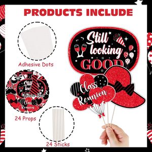 Accesorios para Fotomatón de Reunión de Clase, Rojo y Negro, La Mejor Clase de Siempre, Decoraciones para Fiesta de Bienvenida, Suministros de Fotografía para Fiesta de Reunión - Product Image 2