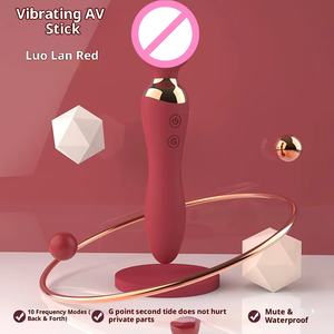 Baguette vibrante rechargeable par USB à double extrémité pour femmes, stimulation du point G, clitoridienne, étanche, faible bruit, masseur <span class=keywords><strong>sextoy</strong></span> féminin - Product Image 1