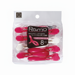 RAMO Lot de 8 pinces à linge roses/blanches pour ranger vos vêtements. - Product Image 1