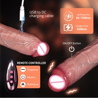 Fernbedienungsfähiger Langer Penis Großer Realistischer Teleskop-Dildo Vibrator mit Stoß- und Heizfunktion für Frauen - LM-CT831