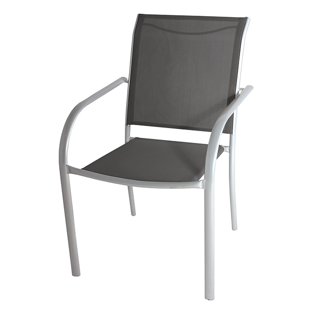 7PCS Outdoor Sling Stack Chair and Glass Table Dining Set