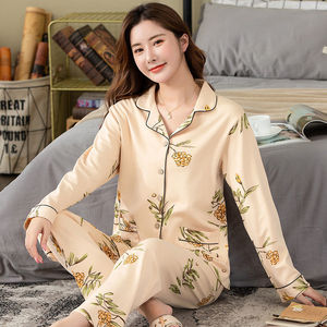Pyjama pour femmes imprimé floral, ensemble de pyjama 100% coton pour femmes - Product Image 4