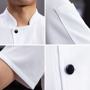 Uniforme de <span class=keywords><strong>Chef</strong></span> Transpirable de Malla para Restaurante, Verano, Manga Corta para Hombres y Mujeres, para Servicio de Alimentos y <span class=keywords><strong>Cocina</strong></span> - Product Image 5