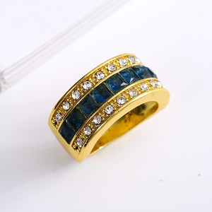 <span class=keywords><strong>Bague</strong></span> carrée élégante en zircon <span class=keywords><strong>et</strong></span> <span class=keywords><strong>saphir</strong></span> bleu plaqué or, idéale pour les fêtes <span class=keywords><strong>et</strong></span> occasions formelles, pour hommes <span class=keywords><strong>et</strong></span> femmes - Product Image 5