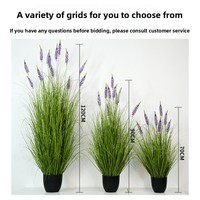 Bunga Lavender Buatan Tahan Api, Tahan UV, Tahan Lama, Ramah Lingkungan, Rumput Bawang, Tanaman Rumput Buatan, Tanaman Hijau Buatan