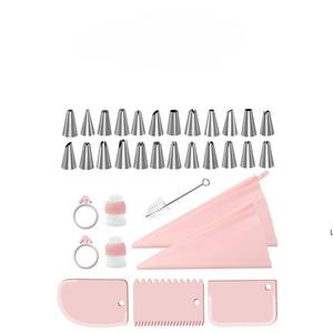 Kit d'outils de décoration de gâteaux en acier inoxydable de 34 pièces avec tableau de motifs et étui de rangement <span class=keywords><strong>pour</strong></span> <span class=keywords><strong>un</strong></span> travail de pâtisserie organisé - Product Image 2