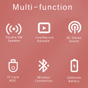 Microfono per interviste personalizzato Cordless 4 in 1 con altoparlante da Party Box Wireless <span class=keywords><strong>Mic</strong></span> Hight frequanc Logo cablato cancellazione del rumore - Product Image 3