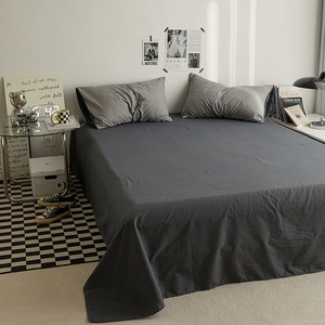 Set di Biancheria da Letto di Alta Qualità Stile Ins in Cotone Lavabile Tinta Unita Morbido e Caldo con Finitura Spazzolata 4 Pezzi Copripiumino e Lenzuola - Product Image 2