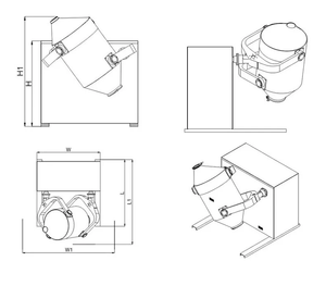 Mélangeur de laboratoire LPMIE pour poudres alimentaires, chimiques et laitiers, à agitation tridimensionnelle à sec - Product Image 5
