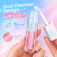FAIRY LG289 Huile à lèvres liquide hydratante et brillante avec paillettes, enrichie en ingrédients chimiques, deux-en-un, nouveau design, OEM, personnalisation privée