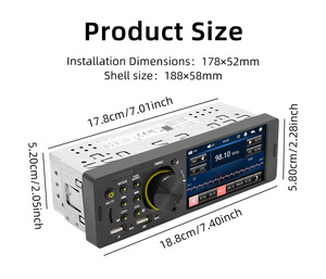 Multimedia Autoradio Met Carplay <span class=keywords><strong>4.1</strong></span> Inch Ips Digitaal Display <span class=keywords><strong>Bluetooth</strong></span> Touchscreen Speler 1din Mp5 Autoradio - Product Image 2