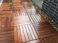 Snap together Carreaux en bois massif Kempas en teck Merbau massif Parquet de porte Parquet en bois de jardin