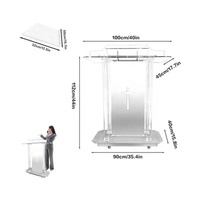 BOSN coloré Led personnalisé Simple acrylique podium éclaircissant église chaire support de acrylique école réunion pupitre acrylique podium