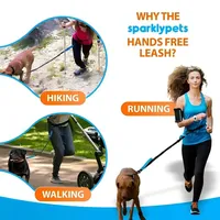 Laisse pour animaux de compagnie en nylon réfléchissante à libération rapide, rembourrage solide et tendance, mains libres, télescopique, durable et respirante pour la course en extérieur