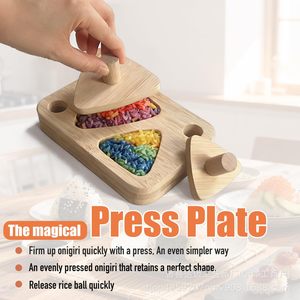 Molde para bolas de arroz Onigiri de bambú Tuiiopoli con 4 cavidades para hacer bento y sushi caseros - Product Image 5