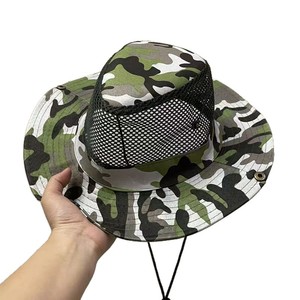 หมวกกันแดดปีกกว้างสำหรับผู้ชาย ผ้าตาข่าย ปรับได้ พับเก็บได้ ป้องกันรังสียูวี เหมาะสำหรับกิจกรรมกลางแจ้ง ตกปลา ทำงาน ลายพิมพ์แบบรีดร้อนเคลือบ - Product Image 5