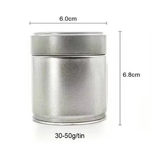 Заводская оптовая продажа 30 г маття Жестяная Банка серебристый черный белый металл упаковка кофе чай протеиновый порошок с винтовой крышкой жестяная коробка - Product Image 5