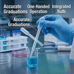 Pipet Pasteur Plastik Transparan Grosir 1ml 2ml 3ml 5ml Pipet Transfer Graduasi untuk Perlengkapan Laboratorium Sains - Product Image 3