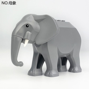 Ciudad Animal Zoo granja MOC bloque de construcción cerdo pollo oveja cocodrilos Panda delfín elefante gorila fruta águila ladrillos Juguetes - Product Image 5