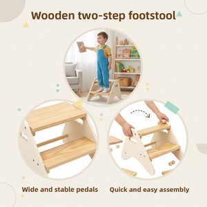 <span class=keywords><strong>Tabouret</strong></span> d'appui en bambou pour enfants, antidérapant, chaise d'éveil pour tout-petits, aide pour la salle <span class=keywords><strong>de</strong></span> bain, la <span class=keywords><strong>cuisine</strong></span>, la chambre, vente en gros, écologique, personnalisable - Product Image 3