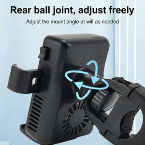 Support de téléphone pour moto avec ventilateur de refroidissement, support de guidon en alliage d'aluminium étanche pour vélo électrique, scooter, vélo, anti-vibrations - Product Image 5