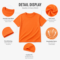 T-shirt pour enfants à séchage rapide, léger, respirant, pour l'école, le sport et les activités de plein air, couleur personnalisée, OEM
