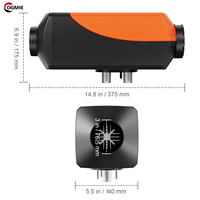 OGMIE Chauffage d'air diesel 12V 24V 5KW 8KW avec interrupteur LCD, chauffage de stationnement avec télécommande et réservoir de 10L, silencieux, télécommande sans fil