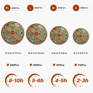 Puzzle en bois Mandala Auspicieux pour adultes et adolescents avec boîte cadeau et support, décoration intérieure, jeu anti-stress - Product Image 3