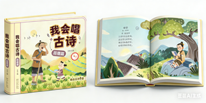 Livre sonore interactif « Je peux chanter » pour enfants, apprenant les poésies chinoises anciennes sur les moments de jeunesse heureux - Product Image 3