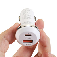 48WUSB Quick Charge 3.0 Chargeur de voiture à double port 30W Type-c PD Adaptateur de charge de voiture rapide pour téléphone portable Chargeur de voiture Charge rapide
