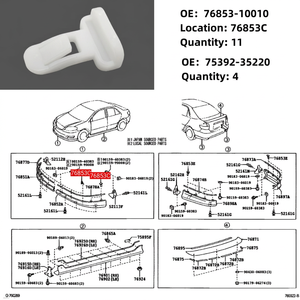 753923520020 for Toyota Lexus Plastic <b>Bumper</b> Fender <b>Clip</b> For Repair Replacement - Product Image 4