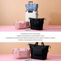 Sac de voyage unisexe pliable et durable en tissu Oxford résistant à l'eau, taille personnalisée, avec compartiment à bagages et fond extensible pour le sport et la gym