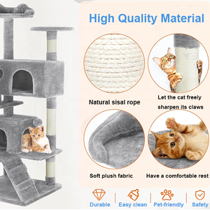 Arbre à <span class=keywords><strong>chat</strong></span> d'intérieur en bois et sisal avec 2 niches - Product Image 2