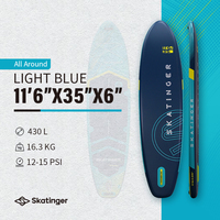 Planche de paddle gonflable Skatinger Factory 11'6''x35'' tout usage pour SUP et surf